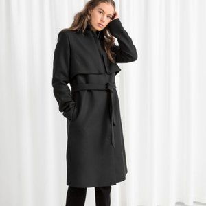 & Other Stories Belted Wool Trench coat - US sz 6, EU 36 EUC